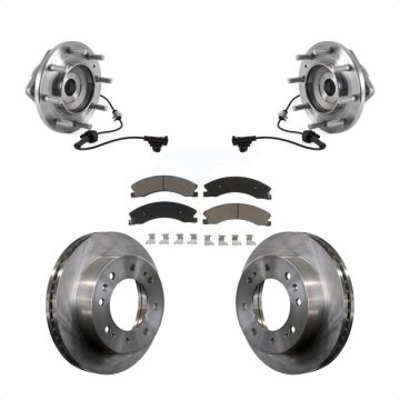 Front Hub Bearing Disc Brake Rotor Pad Kit For GMC Sierra 3500 HD Chevrolet Silverado 4WD KBB-122290
