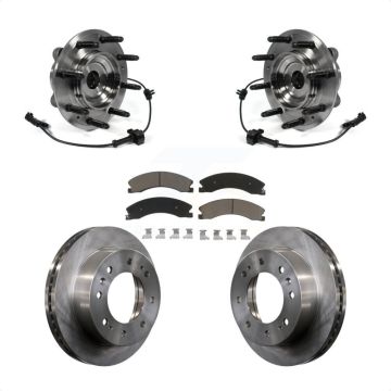 Front Hub Bearing Brake Rotor Pad Kit For GMC Chevrolet Sierra 2500 HD Silverado 3500 4WD KBB-122291
