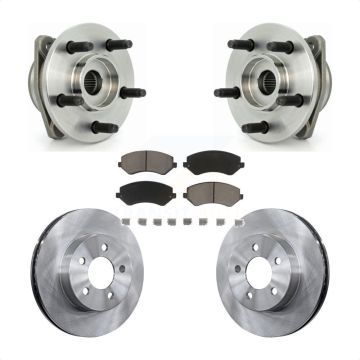 Front Hub Bearing Assembly Disc Brake Rotor & Pads Kit For 2002-2005 Jeep Liberty Non-ABS KBB-122294