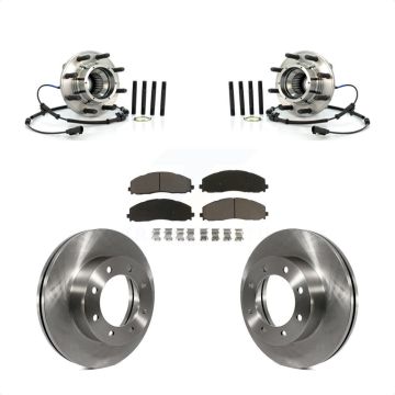 Front Hub Bearing Assembly Disc Brake Rotor & Pad Kit For Ford F-250 Super Duty F-350 4WD KBB-122316