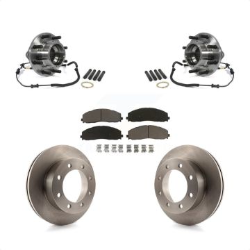 Front Hub Bearing Brake Rotor Pad Kit For Ford F-350 Super Duty 4WD With Dual Rear Wheels KBB-122317