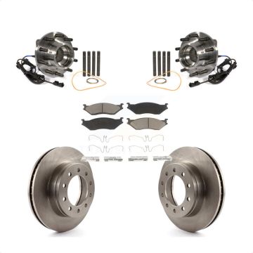 Front Hub Bearing Brake Rotor And Pad Kit For 2011-2016 Ford F-450 Super Duty F-550 4 X KBB-122318