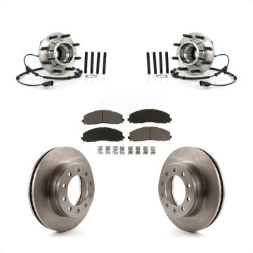 Front Hub Bearing Brake Rotor & Pad Kit For Ford F-250 Super Duty With Wide Frame Vehicle KBB-122321