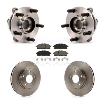 Front Hub Bearing Assembly Disc Brake Rotors And Pads Kit For 2011-2017 Nissan Quest KBB-122327