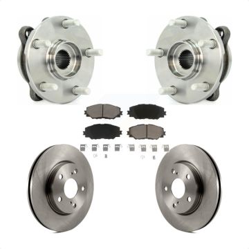 Front Hub Bearing Assembly Disc Brake Rotors And Pads Kit For 2013-2018 Toyota RAV4 LE KBB-122336