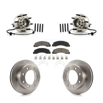 Front Hub Bearing Brake Rotor Pad Kit For Ford Excursion With M14 x 2 Coarse Thread Studs KBB-122357