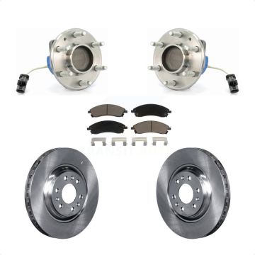 Front Hub Bearing Assembly Disc Brake Rotors And Pads Kit For 2004-2009 Cadillac SRX RWD KBB-122367