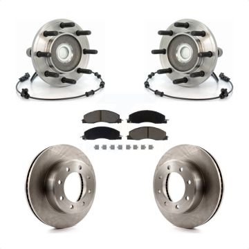 Front Hub Bearing Assembly Disc Brake Rotors And Pads Kit For Dodge Ram 2500 3500 RWD KBB-122370