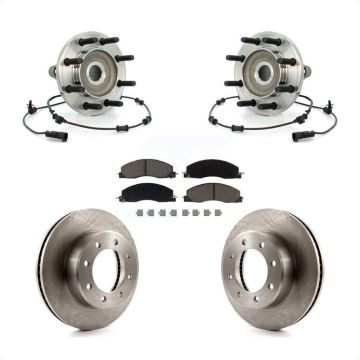 Front Hub Bearing Assembly Disc Brake Rotors And Pads Kit For Dodge Ram 2500 3500 4WD KBB-122371
