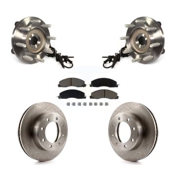 Front Hub Bearing Assembly Disc Brake Rotors And Ceramic Pads Kit For Ram 2500 3500 KBB-122372