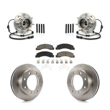 Front Hub Bearing Brake Rotor Pad Kit For Ford Excursion With M14 x 1.5 Fine Thread Studs KBB-122374