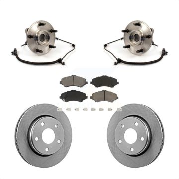 Front Hub Bearing Assembly Disc Brake Rotors And Pads Kit For 2007-2010 Jeep Wrangler KBB-122390