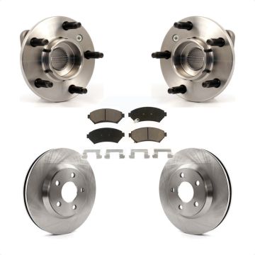 Front Hub Bearing Disc Brake Rotor Pads Kit For 2005 Chevrolet Impala Monte Carlo Non-ABS KBB-122397