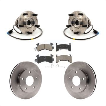 Front Hub Bearing Brake Rotor & Pads Kit For Chevrolet S10 GMC Sonoma Integral Sensor 4WD KBB-122399
