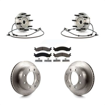 Front Hub Bearing Assembly Disc Brake Rotors And Ceramic Pads Kit For Dodge Ram 2500 3500 KBB-122406