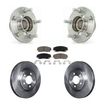 Front Hub Bearing Brake Rotor & Pads Kit For Dodge Chrysler 300 Charger Challenger Magnum KBB-122407