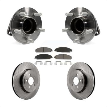 Front Hub Bearing Assembly Brake Rotor Pads Kit For Dodge Charger Chrysler 300 Challenger KBB-122412