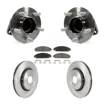 Front Hub Bearing Brake Rotor & Pad Kit For Dodge Charger With 370mm Diameter KBB-122416