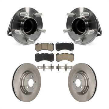 Front Hub Bearing Assembly Disc Brake Rotors And Pads Kit For Dodge Challenger Charger KBB-122417