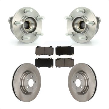 Front Hub Bearing Assembly Brake Rotor & Pad Kit For Dodge Charger Challenger GT with AWD KBB-122418