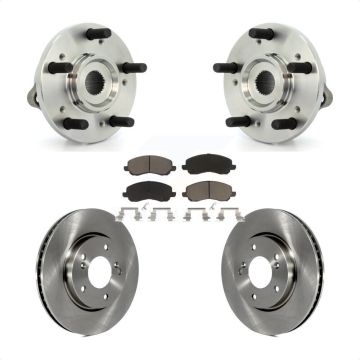 Front Hub Bearing Assembly Disc Brake Rotors And Pads Kit For 2010-2012 Mitsubishi Galant KBB-122424