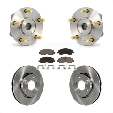 Front Hub Bearing Assembly Disc Brake Rotors And Pads Kit For 2008 Mitsubishi Galant 2.4L KBB-122425