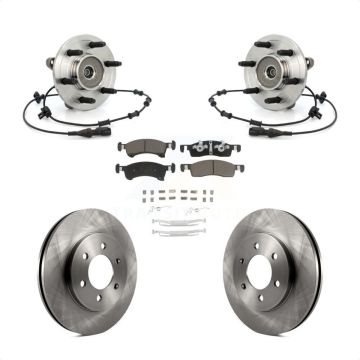 Front Hub Bearing Assembly Disc Brake Rotor Pad Kit For Ford Expedition Lincoln Navigator KBB-122430