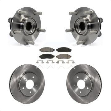 Front Hub Bearing Assembly Disc Brake Rotor And Ceramic Pad Kit For 2011-2012 Nissan LEAF KBB-122432