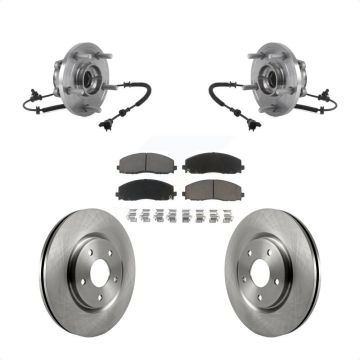 Front Hub Bearing Disc Brake Rotor & Pads Kit For Chrysler Pacifica Grand Caravan Voyager KBB-122438