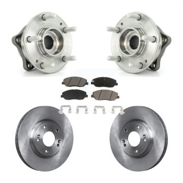 Front Hub Bearing Assembly Disc Brake Rotors And Pads Kit For 2007-2009 Hyundai Santa Fe KBB-122443