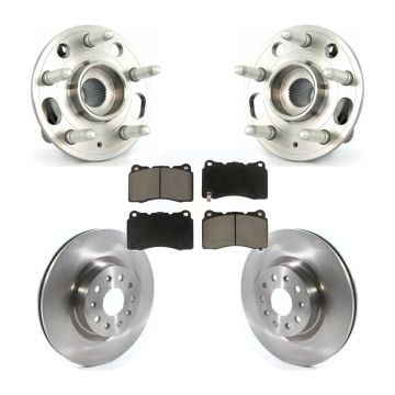 Front Hub Bearing Assembly Brake Rotor & Pad Kit For Cadillac CTS With 18" Factory Wheels KBB-122444