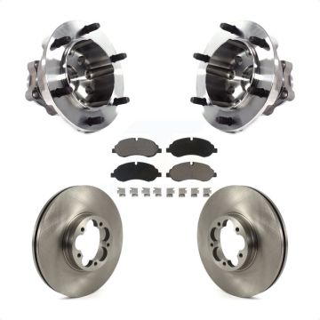 Front Hub Bearing Brake Rotor Pad Kit For 15-19 Ford Transit-350 HD With Dual Rear Wheels KBB-122451