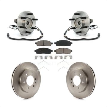 Front Hub Bearing Assembly Disc Brake Rotors And Ceramic Pads Kit For 2009 Ford F-150 4WD KBB-122455