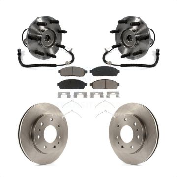 Front Hub Bearing Assembly Disc Brake Rotors And Pads Kit For 2009 Ford F-150 RWD/4WD KBB-122457