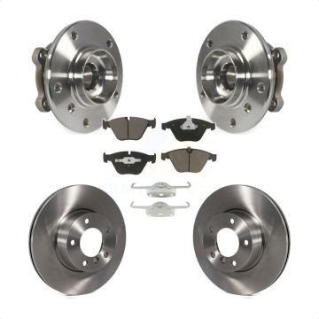 Front Hub Bearing Assembly Brake Rotor & Pads Kit For 2013-2015 BMW X1 xDrive28i with AWD KBB-122458