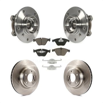 Front Hub Bearing Assembly Disc Brake Rotor & Pads Kit For 2013 BMW X1 xDrive35i with AWD KBB-122459