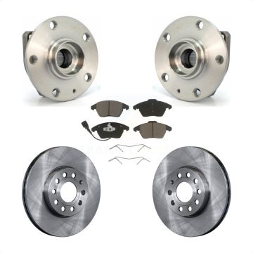 Front Hub Bearing Brake Rotor Pads Kit For 06-09 Volkswagen Rabbit 3 Bolt Mounting Flange KBB-122461