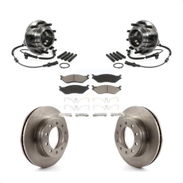 Front Hub Bearing Brake Rotor And Pad Kit For Ford F-550 Super Duty With Dual Rear Wheels KBB-122464