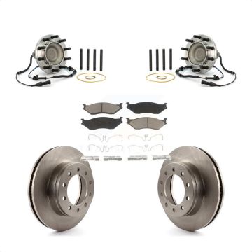 Front Hub Bearing Assembly Disc Brake Rotors And Pads Kit For Ford F-550 Super Duty F-450 KBB-122465