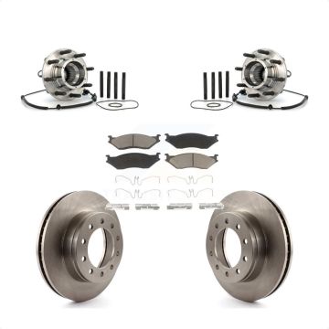 Front Hub Bearing Brake Rotor & Pad Kit For Ford F-550 Super Duty With Single Rear Wheels KBB-122466