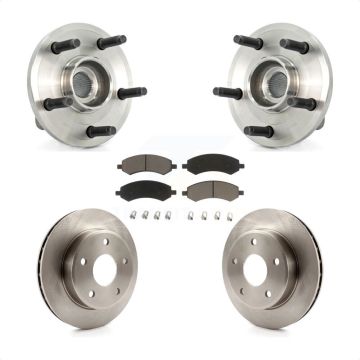 Front Hub Bearing Disc Brake Rotor Pad Kit For Dodge Dakota Mitsubishi Raider 2-Wheel ABS KBB-122471