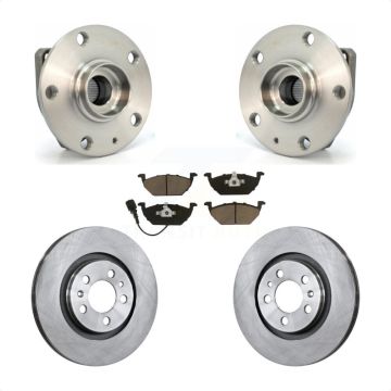 Front Hub Bearing Assembly Disc Brake Rotor & Pads Kit For 2007-2009 Volkswagen Golf City KBB-122487