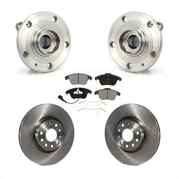 Front Hub Bearing Disc Brake Rotor & Pad Kit For Volkswagen Tiguan Passat Audi Q3 Quattro KBB-122491