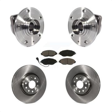 Front Hub Bearing Brake Rotor & Pads Kit For 2015 Volkswagen GTI With Performance Package KBB-122495