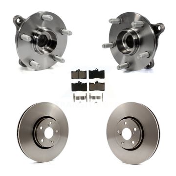Front Hub Bearing Assembly Disc Brake Rotors And Pads Kit (5Pc) For Lexus IS300 IS350 KBB-122505