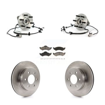 Front Hub Bearing Disc Brake Rotor Pads Kit For Dodge Dakota Durango 4WD with 4-Wheel ABS KBB-122512
