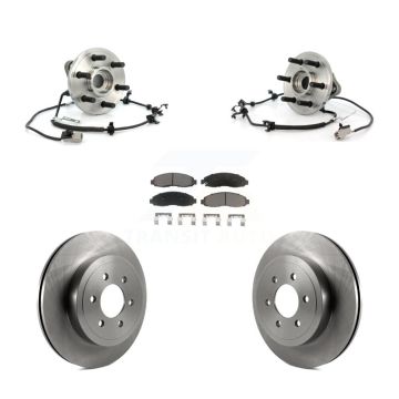 Front Hub Bearing Brake Rotor And Pad Kit For 2003-2004 Dodge Dakota 4WD with 4-Wheel ABS KBB-122518
