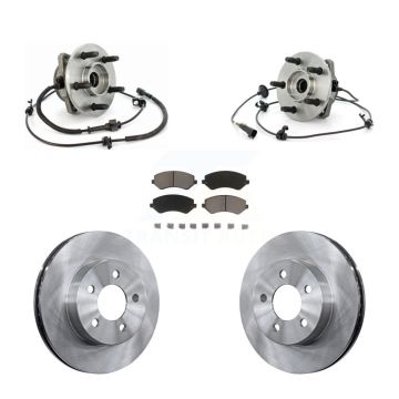 Front Hub Bearing Assembly Disc Brake Rotors And Ceramic Pads Kit For Jeep Liberty KBB-122523