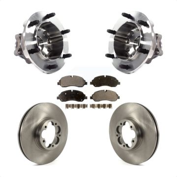 Front Hub Bearing Brake Rotor Pad Kit For 15-19 Ford Transit-350 HD With Dual Rear Wheels KBB-122561