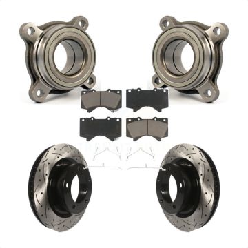 Front Wheel Bearing Drill Slot Brake Rotor Pads Kit For Toyota Tundra Sequoia Lexus LX570 KBB-122565